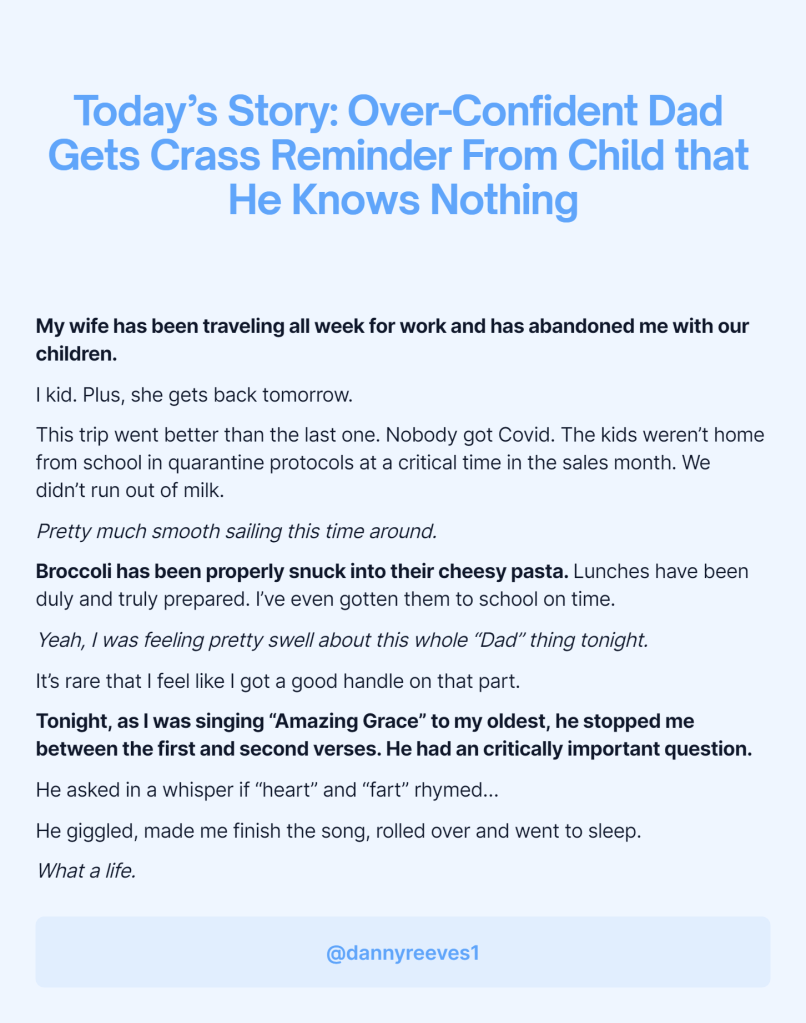 essay about fatherhood kids and being a dad to funny kids